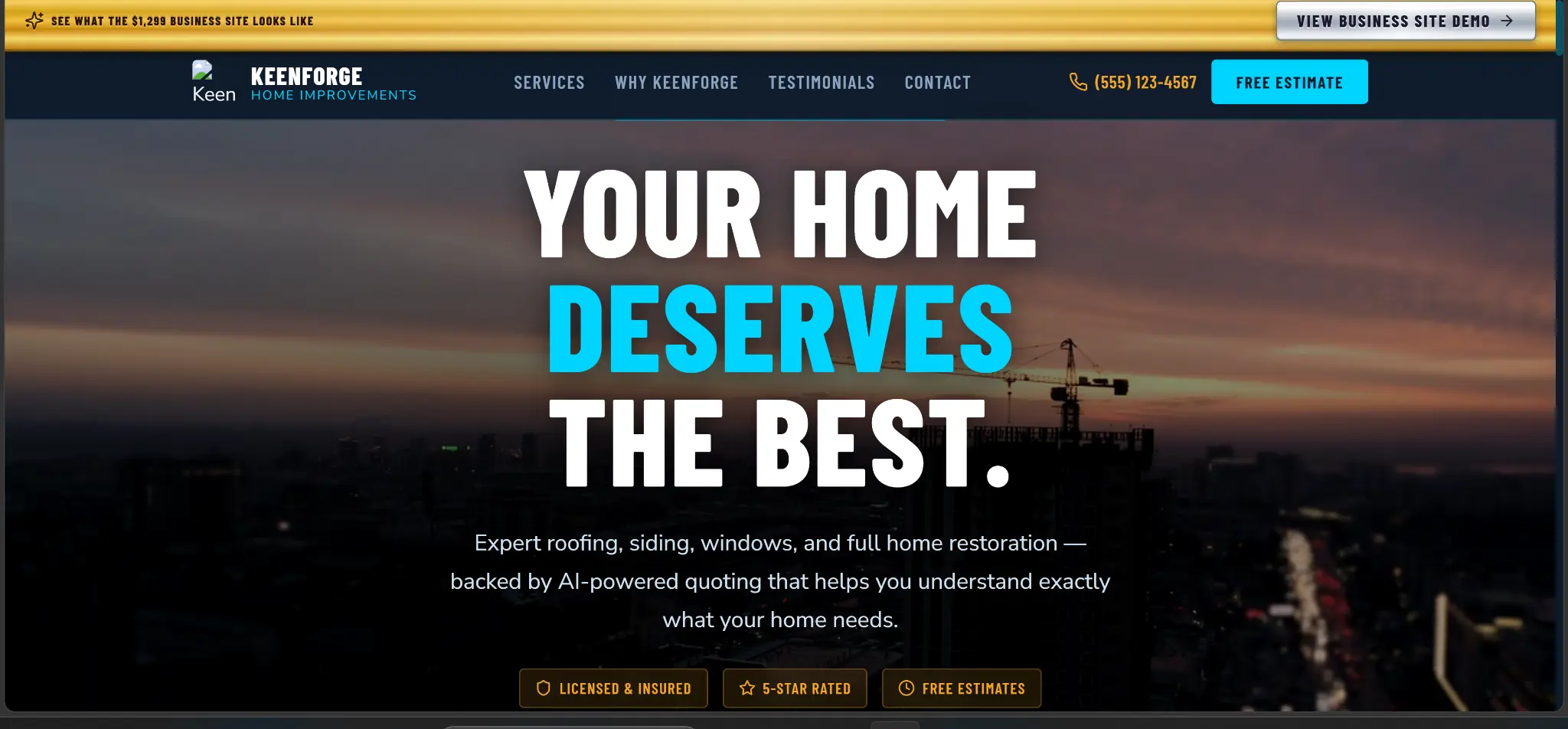 Example client website — GreenEdge Landscaping